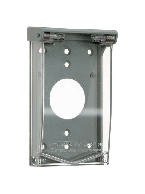 Product image for Pass & Seymour 3720-FS Weatherproof Cover Single Receptacle Vertical 4 Screw Mounting