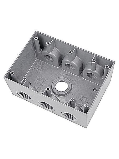 Product image for Thomas & Betts 3IHD7-2 7-Hole 3-Gang 3/4 Inch Universal Device Box