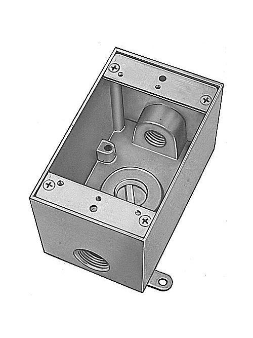Red Dot DIH3-1-LM-BR Bronze Die-Cast Aluminum 3-Hole 1-Gang 1/2 Inch Rectangular Weatherproof Outlet Box Red Dot DIH3-1-LM-BR Bronze Die-Cast Aluminum 3-Hole 1-Gang 1/2 Inch Rectangular Weatherproof Outlet Box