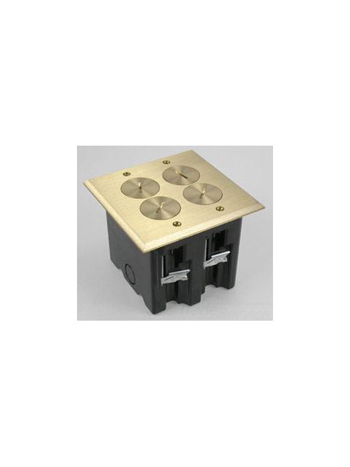 Product image for Assembly floor box 2-gang nickel/brass 15A 125V