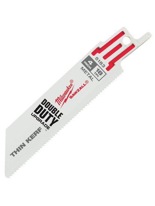 Milwaukee 48-00-5183 4" 18 TPI Thin Kerf SAWZALL® Blades (5 Pack) Milwaukee 48-00-5183 4" 18 TPI Thin Kerf SAWZALL® Blades (5 Pack)