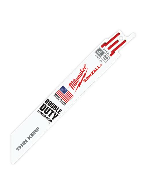 Milwaukee 48-00-4186 6" x 3/4" x .035" x 24TPI Ice Hardened™ SAWZALL® Blade, Metal Cutting (5/Pack) Milwaukee 48-00-4186 6" x 3/4" x .035" x 24TPI Ice Hardened™ SAWZALL® Blade, Metal Cutting (5/Pack)