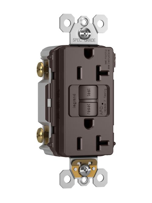 Product image for Pass & Seymour AF202TR 20A 125V Tamper-Resistant Arc-Fault Circuit Interrupter - Brown