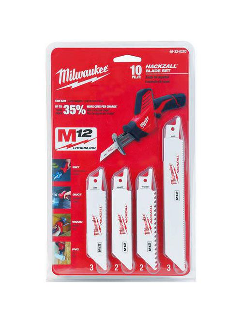 Milwaukee 49-22-0220 10pc HACKZALL™ Blade Assortment Set Milwaukee 49-22-0220 10pc HACKZALL™ Blade Assortment Set