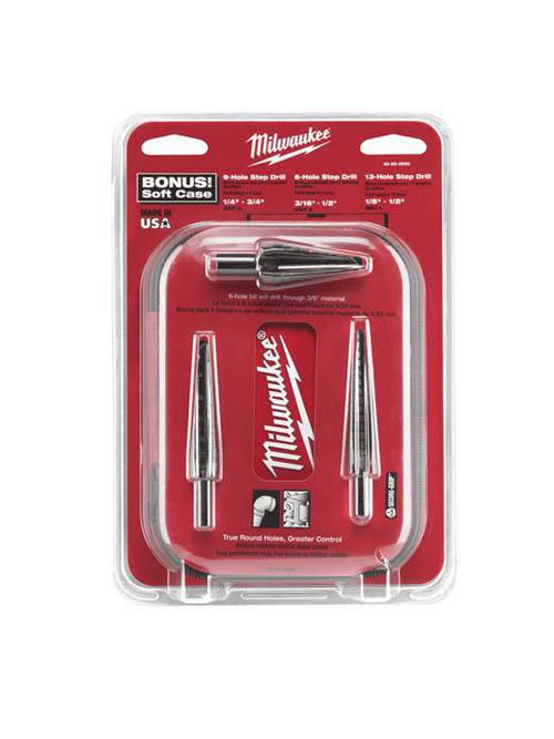 Product image for Milwaukee 48-89-8990 3pc Step Drill Bit Set