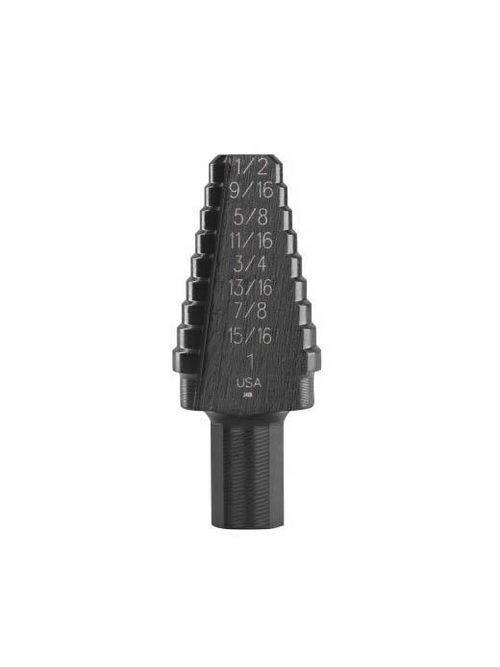 Product image for Milwaukee 48-89-9110 9/16" to 1" by 1/16" Step Drill Bit, 8 Hole