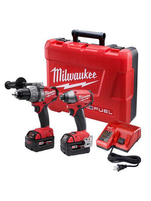 Product image for Milwaukee 2797-22 M18 FUEL™ Lithium-Ion 2-Tool Combo Kit: 1/2" Hammer Drill/Driver, 1/4" Hex Impact Driver