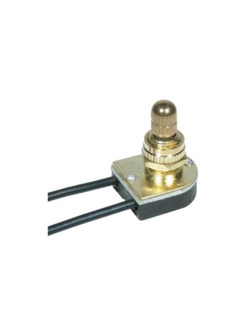 Product image for Satco 90/507 On-Off Metal Rotary Switch; 3/8" Metal Bushing; Single Circuit; 6A-125V, 3A-250V Rating; Nickel Finish
