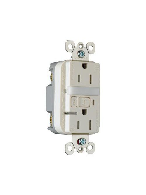 Product image for P&S 1595-NTLLACC4 GFCI RECEP/NIGHTLIGHT 15A 125V LA