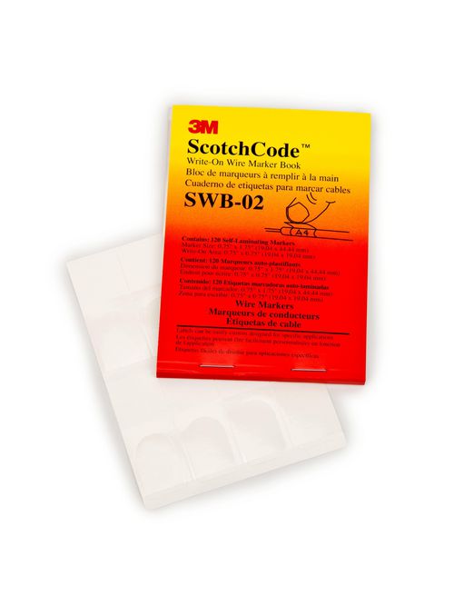 3M Electrical SWB-1 0.5 x 1.5 Inch Label Write-On Wire Marker Book 3M Electrical SWB-1 0.5 x 1.5 Inch Label Write-On Wire Marker Book