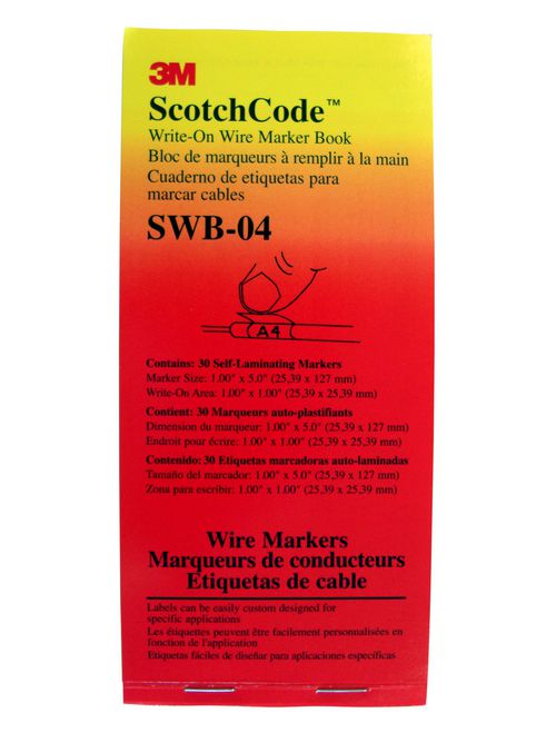 3M Electrical SWB-4 1 x 5 Inch Label Write-On Wire Marker Book 3M Electrical SWB-4 1 x 5 Inch Label Write-On Wire Marker Book