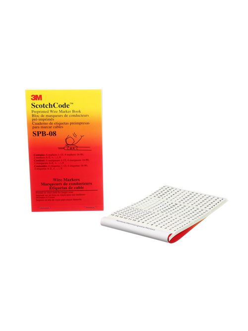 3M Electrical SPB-08 1 to 90 A to Z + - / 0 Legend Pre-Printed Wire Marker Book 3M Electrical SPB-08 1 to 90 A to Z + - / 0 Legend Pre-Printed Wire Marker Book
