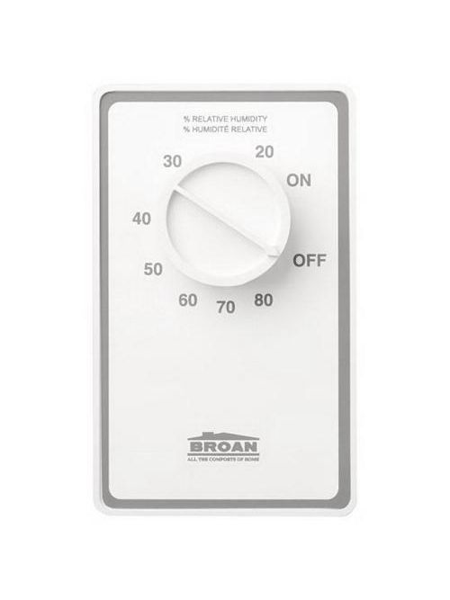 Broan DH100W 24 Amp 120 Volt White Ventilation Fan Dehumidistat Broan DH100W 24 Amp 120 Volt White Ventilation Fan Dehumidistat