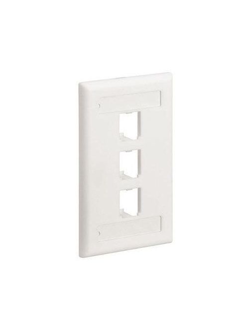 Product image for Panduit CFPL3EIY Mini-Com, Classic, Faceplate, 3 Port, Electric Ivory