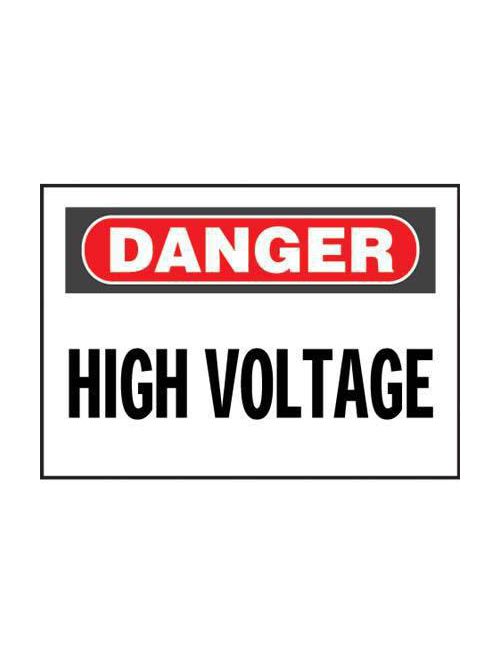 Panduit PVS0204D72Y Vinyl Adhesive Sign, 2.25"x4.50", 'Danger High Voltage', 2/card, 5 cards/pk, RB/WH Product image for Panduit PVS0204D72Y Vinyl Adhesive Sign, 2.25"x4.50", 'Danger High Voltage', 2/card, 5 cards/pk, RB/WH