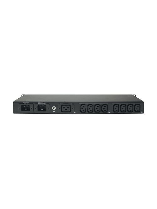 Product image for Cutler-Hammer T2235-A1-CFB09L ATS rack PDU, 1U, (2) L5-15P input, 1.44 kW max, 110-125V, 12A, 9 ft cord, Single-phase, Outlet: (8) 5-15R