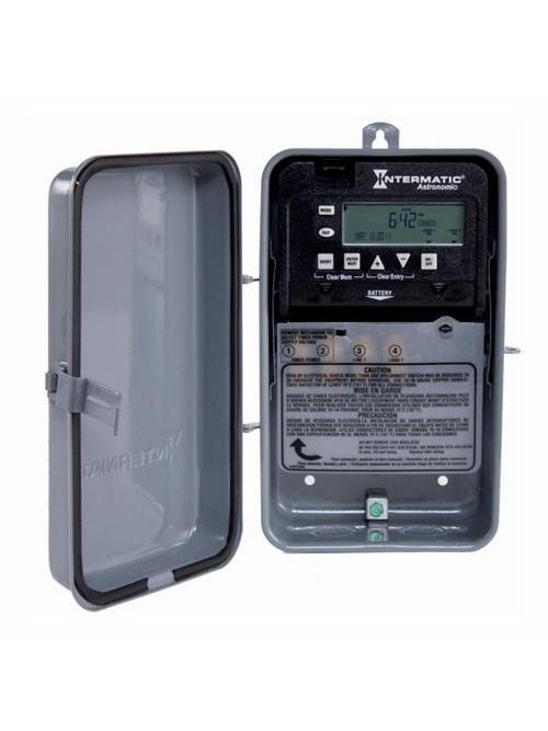Product image for Intermatic ET8015CR 24/7 Electronic Astronomic Time Switch, 1-Circuit, SPST, 120-277V 30A, Type-3R Steel