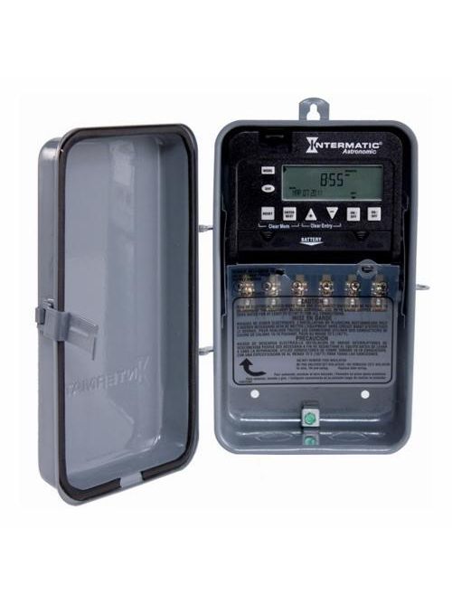 Product image for Intermatic ET8215CR 24/7 Electronic Astronomic Time Switch, 2-Circuit, SPST, 120-277V 30A, Type-3R Steel