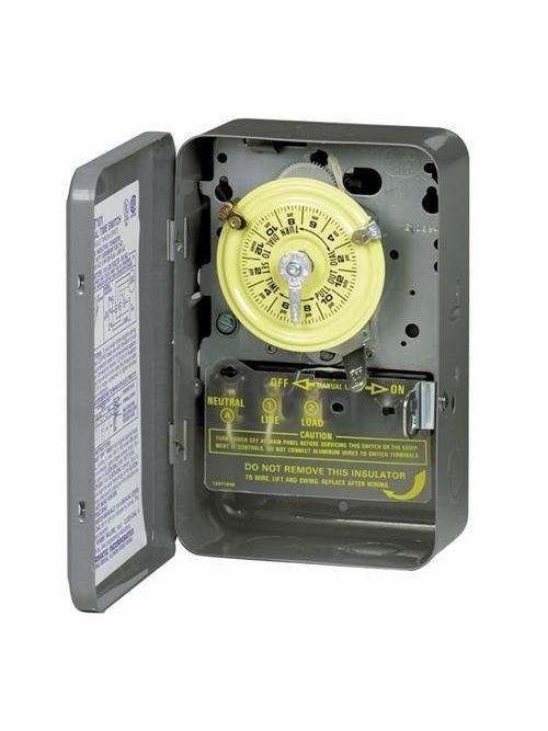 Intermatic T102 NEMA 1 Steel Case 208 to 277 VAC 60 Hz 40 Amp SPST Electromechanical Time Switch Intermatic T102 NEMA 1 Steel Case 208 to 277 VAC 60 Hz 40 Amp SPST Electromechanical Time Switch
