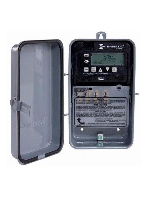 Product image for Intermatic ET1705CR NEMA 3R Steel Case 7-Day 120 to 277 VAC 60 Hz 30 Amp SPST Electronic Time Switch