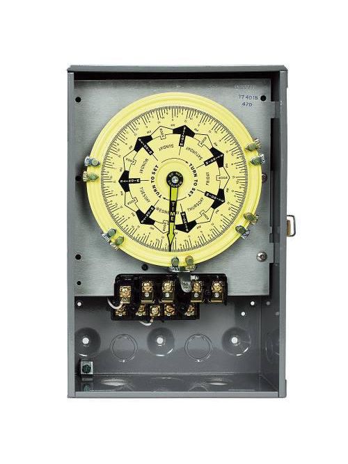 Intermatic T7401BR NEMA 3R Steel Case 125 VAC 60 Hz 40 Amp 4PST Electromechanical Time Switch Intermatic T7401BR NEMA 3R Steel Case 125 VAC 60 Hz 40 Amp 4PST Electromechanical Time Switch