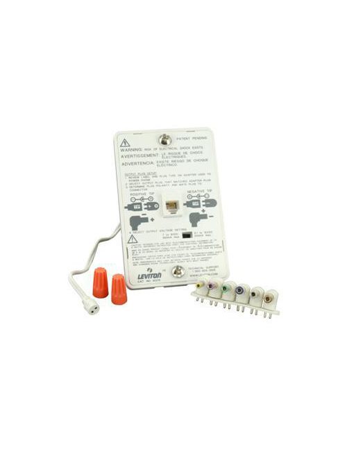 Product image for Leviton 40215-W White Wall Mount Category 3 Out of Sight Power Jack