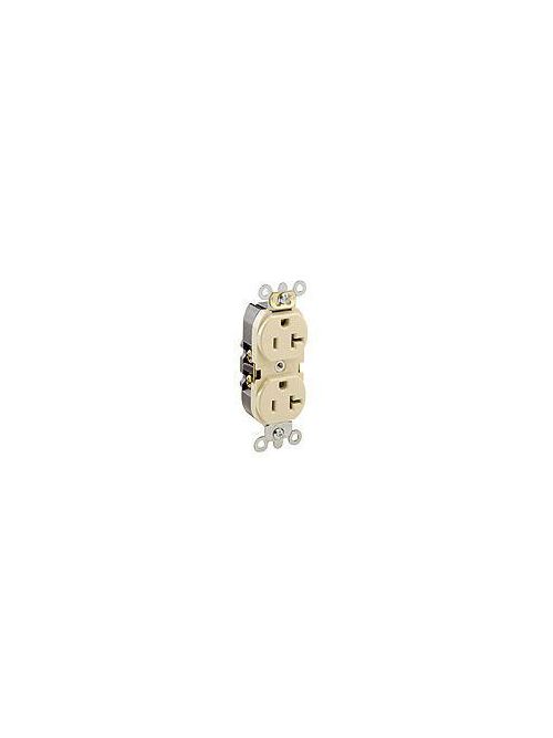 Leviton 5362-SI 125 Volt 20 Amp 2-Pole 3-Wire NEMA 5-20R Ivory Thermoplastic Nylon Straight Blade Duplex Receptacle Leviton 5362-SI 125 Volt 20 Amp 2-Pole 3-Wire NEMA 5-20R Ivory Thermoplastic Nylon Straight Blade Duplex Receptacle