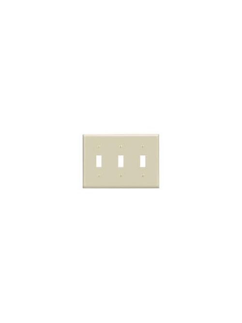 Leviton 86011 6.38 x 0.22 x 4.5 Inch 3-Gang Smooth Ivory Thermoset Device Mount Standard Toggle Switch Wallplate Leviton 86011 6.38 x 0.22 x 4.5 Inch 3-Gang Smooth Ivory Thermoset Device Mount Standard Toggle Switch Wallplate