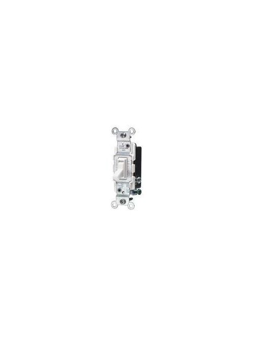 Leviton 1453-2W 120 VAC 15 Amp 1/2 Hp 3-Way White Thermoplastic Grounding Framed Toggle Quiet Switch Leviton 1453-2W 120 VAC 15 Amp 1/2 Hp 3-Way White Thermoplastic Grounding Framed Toggle Quiet Switch