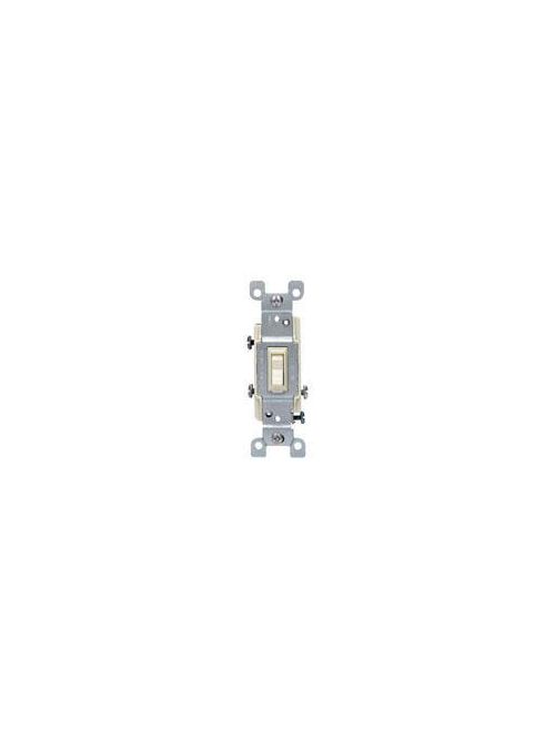 Leviton 1453-2T 120 VAC 15 Amp 1/2 Hp 3-Way Light Almond Thermoplastic Grounding Framed Toggle Quiet Switch Leviton 1453-2T 120 VAC 15 Amp 1/2 Hp 3-Way Light Almond Thermoplastic Grounding Framed Toggle Quiet Switch
