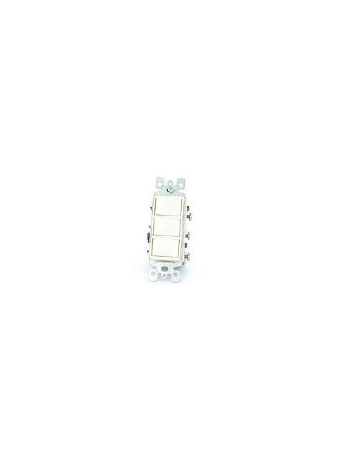 Leviton 1755-T 120 Volt 15 Amp 1-Pole Light Almond Thermoplastic Non-Grounding Triple Rocker Decorator Combination Switch Leviton 1755-T 120 Volt 15 Amp 1-Pole Light Almond Thermoplastic Non-Grounding Triple Rocker Decorator Combination Switch