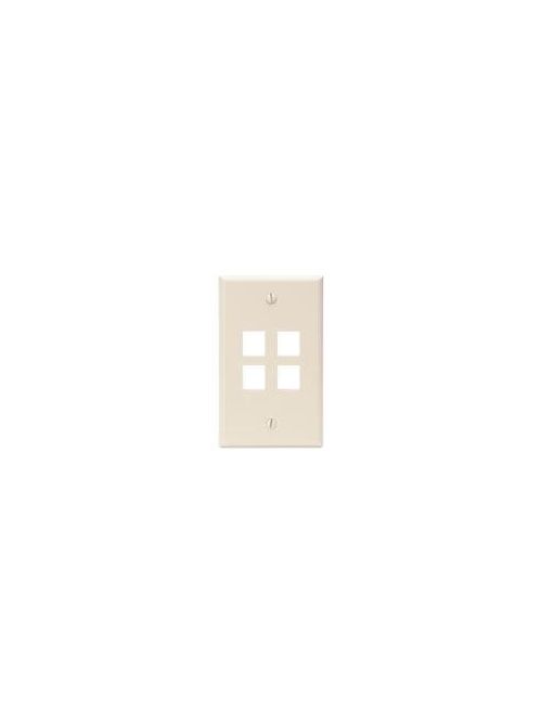 Leviton 41080-4TP 2.75 x 0.45 x 4.5 Inch 1-Gang 4-Port Light Almond Plastic Flush Mount Wallplate Leviton 41080-4TP 2.75 x 0.45 x 4.5 Inch 1-Gang 4-Port Light Almond Plastic Flush Mount Wallplate