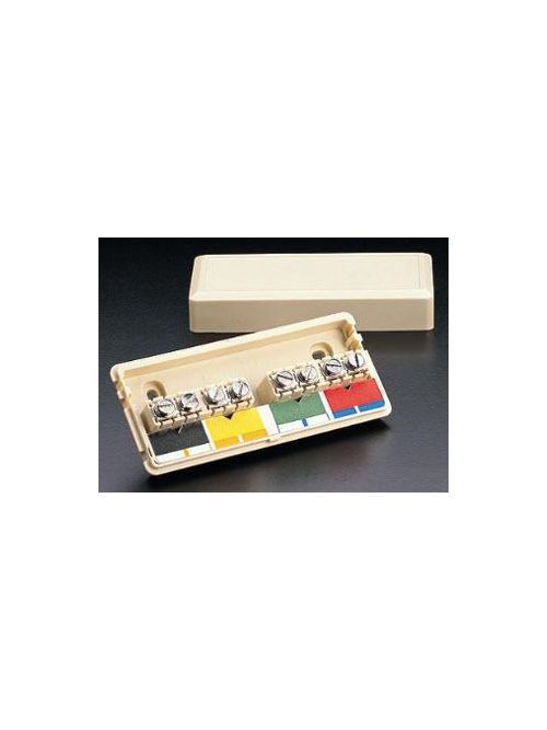 Product image for Leviton 40219-I Ivory Plastic 4-Conductor Phone System Wire Junction Block