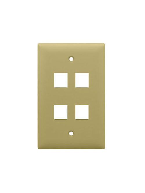 On-Q WP3404-IV 1-Gang 4-Port Ivory High Impact Flame Retardant Plastic Keystone Wallplate On-Q WP3404-IV 1-Gang 4-Port Ivory High Impact Flame Retardant Plastic Keystone Wallplate