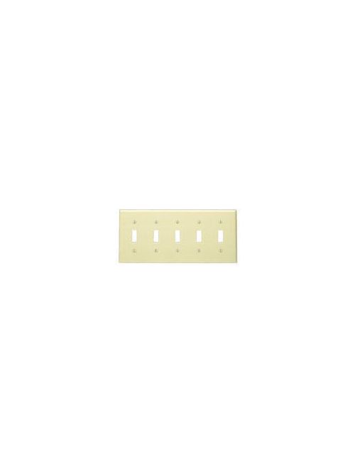 Leviton 86023 10 x 0.22 x 4.5 Inch 5-Gang Smooth Ivory Thermoset Device Mount Standard Toggle Switch Wallplate Leviton 86023 10 x 0.22 x 4.5 Inch 5-Gang Smooth Ivory Thermoset Device Mount Standard Toggle Switch Wallplate