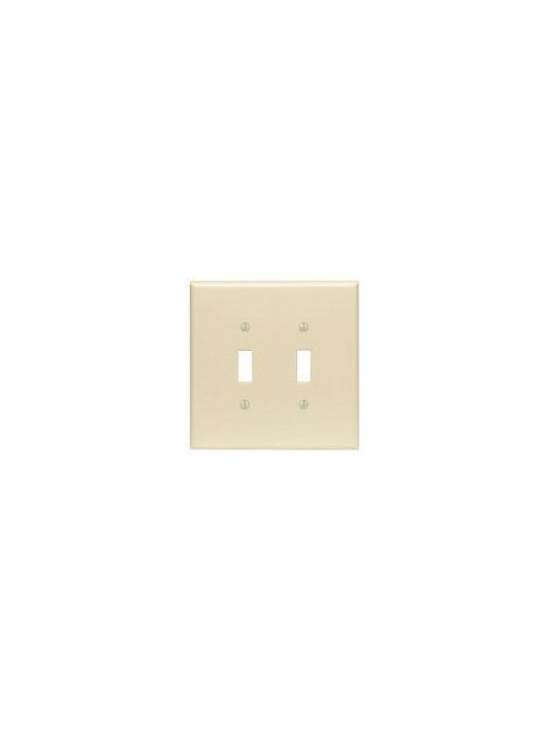 Leviton 86109 5.31 x 0.255 x 5.25 Inch 2-Gang Smooth Ivory Thermoset Device Mount Oversize Toggle Switch Wallplate Leviton 86109 5.31 x 0.255 x 5.25 Inch 2-Gang Smooth Ivory Thermoset Device Mount Oversize Toggle Switch Wallplate