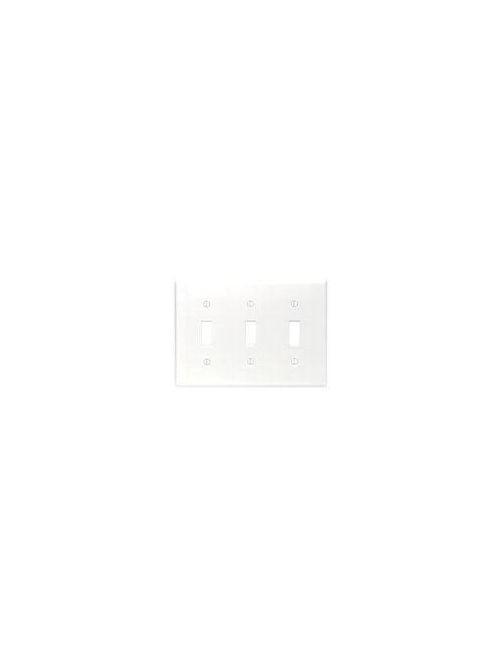 Leviton 88011 6.38 x 0.22 x 4.5 Inch 3-Gang Smooth White Thermoset Device Mount Standard Toggle Switch Wallplate Leviton 88011 6.38 x 0.22 x 4.5 Inch 3-Gang Smooth White Thermoset Device Mount Standard Toggle Switch Wallplate