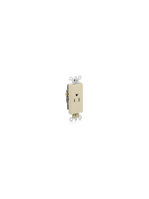 Leviton 16251-I 125 Volt 15 Amp 2-Pole 3-Wire NEMA 5-15R 1/2 Hp Ivory Thermoplastic Nylon Straight Blade Single Receptacle Leviton 16251-I 125 Volt 15 Amp 2-Pole 3-Wire NEMA 5-15R 1/2 Hp Ivory Thermoplastic Nylon Straight Blade Single Receptacle