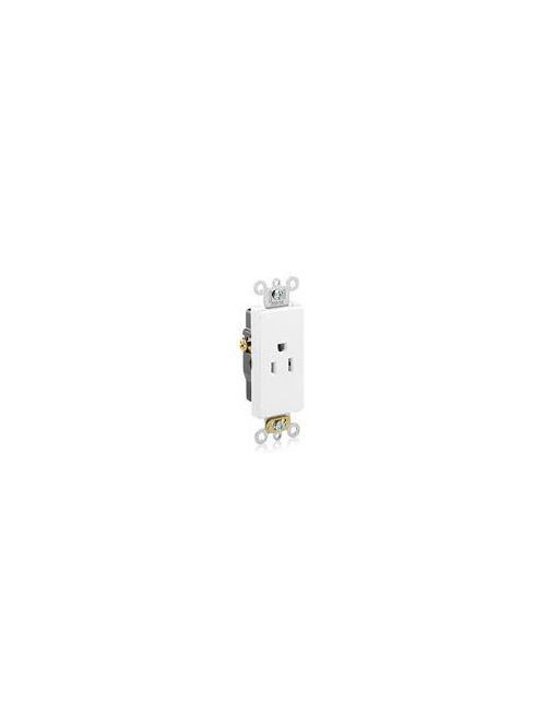 Leviton 16251-W 125 Volt 15 Amp 2-Pole 3-Wire NEMA 5-15R 1/2 Hp White Thermoplastic Nylon Straight Blade Single Receptacle Leviton 16251-W 125 Volt 15 Amp 2-Pole 3-Wire NEMA 5-15R 1/2 Hp White Thermoplastic Nylon Straight Blade Single Receptacle