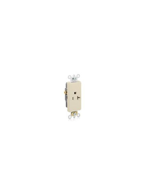 Leviton 16351-I 125 Volt 20 Amp 2-Pole 3-Wire NEMA 5-20R 1 Hp Ivory Thermoplastic Nylon Straight Blade Single Receptacle Leviton 16351-I 125 Volt 20 Amp 2-Pole 3-Wire NEMA 5-20R 1 Hp Ivory Thermoplastic Nylon Straight Blade Single Receptacle