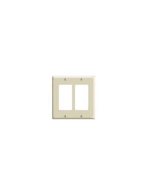 Leviton 80409-NI 4.56 x 0.22 x 4.5 Inch 2-Gang Smooth Ivory Thermoplastic Nylon Device Mount Standard Receptacle Wallplate Leviton 80409-NI 4.56 x 0.22 x 4.5 Inch 2-Gang Smooth Ivory Thermoplastic Nylon Device Mount Standard Receptacle Wallplate