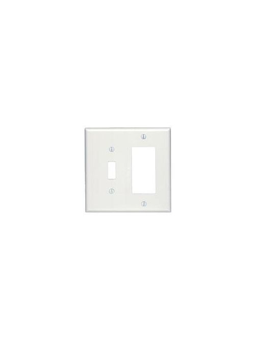 Leviton 86605 2-Gang 1-Toggle 1-Decora/GFCI Device Mount Oversized Thermoset Ivory Combination Wallplate Leviton 86605 2-Gang 1-Toggle 1-Decora/GFCI Device Mount Oversized Thermoset Ivory Combination Wallplate