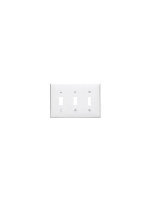 Leviton 80711-I 6.38 x 0.22 x 4.5 Inch 3-Gang Smooth Ivory Thermoplastic Nylon Device Mount Standard Toggle Switch Wallplate Leviton 80711-I 6.38 x 0.22 x 4.5 Inch 3-Gang Smooth Ivory Thermoplastic Nylon Device Mount Standard Toggle Switch Wallplate