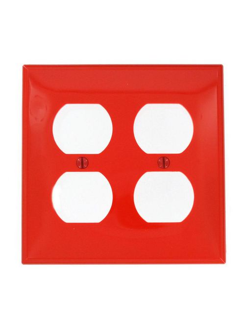 Leviton 80716-R 2-Gang Duplex Device Mount Receptacle Standard Size Thermoplastic Nylon Red Wallplate Leviton 80716-R 2-Gang Duplex Device Mount Receptacle Standard Size Thermoplastic Nylon Red Wallplate