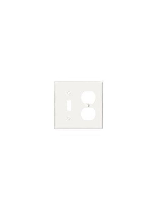 Leviton 88005 4.56 x 0.22 x 4.5 Inch 2-Gang Smooth White Thermoset Device Mount Standard Duplex Combination Wallplate Leviton 88005 4.56 x 0.22 x 4.5 Inch 2-Gang Smooth White Thermoset Device Mount Standard Duplex Combination Wallplate