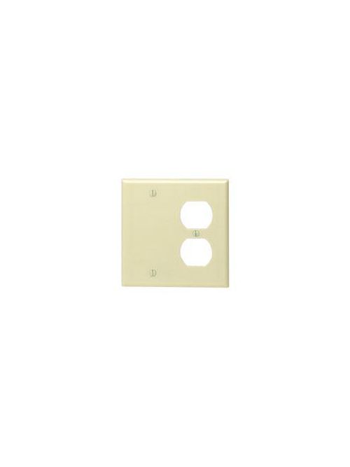 Leviton 86008 4.56 x 0.22 x 4.5 Inch 2-Gang Smooth Ivory Thermoset Box Mount Standard Combination Wallplate Leviton 86008 4.56 x 0.22 x 4.5 Inch 2-Gang Smooth Ivory Thermoset Box Mount Standard Combination Wallplate