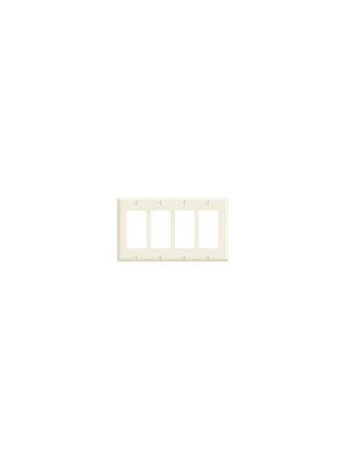 Leviton 80412-NI 8.19 x 0.22 x 4.5 Inch 4-Gang Smooth Ivory Thermoplastic Nylon Device Mount Standard Receptacle Wallplate Leviton 80412-NI 8.19 x 0.22 x 4.5 Inch 4-Gang Smooth Ivory Thermoplastic Nylon Device Mount Standard Receptacle Wallplate