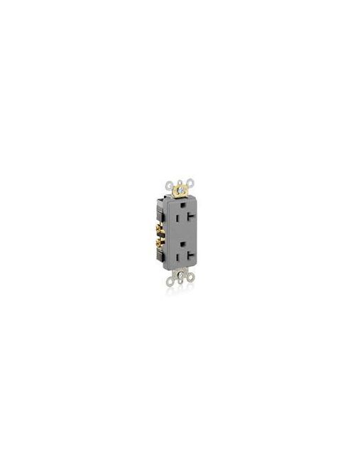 Leviton 16342-GY 125 Volt 20 Amp 2-Pole 3-Wire NEMA 5-20R 1 Hp Gray Thermoplastic Nylon Straight Blade Duplex Receptacle Leviton 16342-GY 125 Volt 20 Amp 2-Pole 3-Wire NEMA 5-20R 1 Hp Gray Thermoplastic Nylon Straight Blade Duplex Receptacle