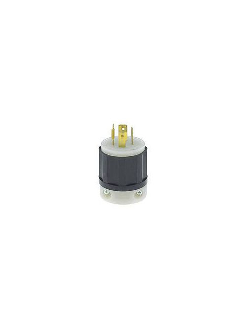 Leviton 2411 125/250 Volt 20 Amp 3-Pole 4-Wire NEMA L14-20P 1/2 Hp Black/White Nylon Grounding Locking Plug Leviton 2411 125/250 Volt 20 Amp 3-Pole 4-Wire NEMA L14-20P 1/2 Hp Black/White Nylon Grounding Locking Plug