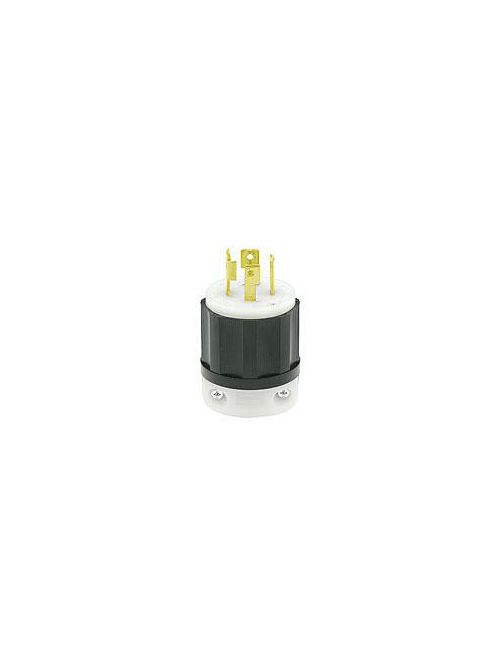 Leviton 2721 250 Volt 3-Phase 30 Amp 3-Pole 4-Wire NEMA L15-30P 3 Hp Black/White Nylon Grounding Locking Plug Leviton 2721 250 Volt 3-Phase 30 Amp 3-Pole 4-Wire NEMA L15-30P 3 Hp Black/White Nylon Grounding Locking Plug